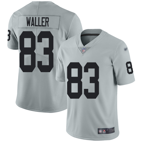 Men Oakland Raiders Limited Silver Darren Waller Jersey NFL Football 83 Inverted Legend Jersey